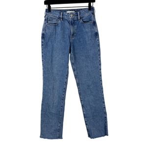 PacSun Womens (24) Mom Jean Mid-Rise 26" Raw Hem Cotton